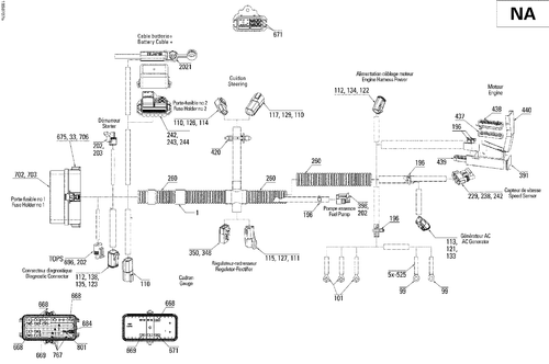 Fits 2007 Sea-Doo RXP NA REAR Harness, OEM Part # 278002178 - schematic diagram