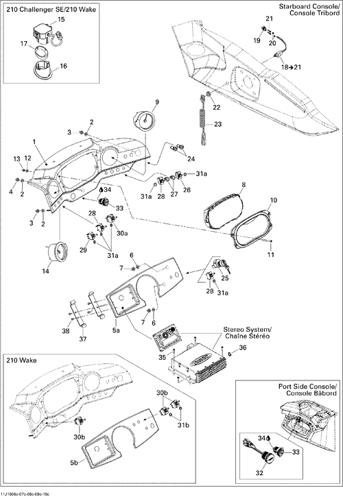 Fits Sea-Doo Fascia, OEM Part # 278002419
