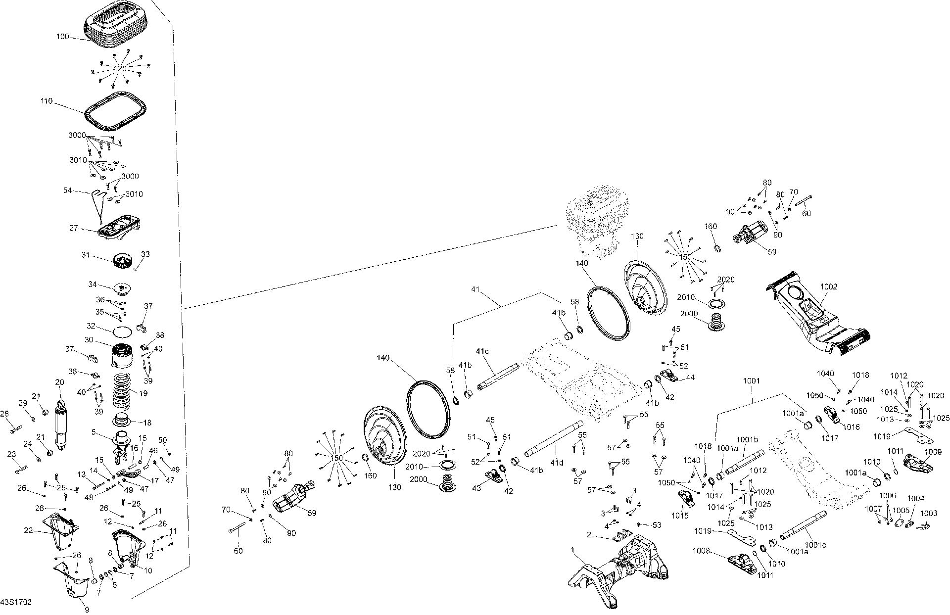 Fits 2009-2015 Sea-Doo GTX LTD iS 260 / GTX S 155 Pivot TUBE, OEM Part # 279000041 - schematic diagram