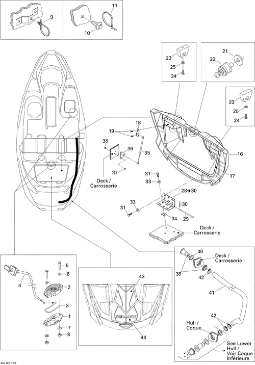 Fits 1996-2012 Sea-Doo 150 Speedster 155 / 150 Speedster 260 Rubber Washer, OEM Part # 291000628 - schematic diagram