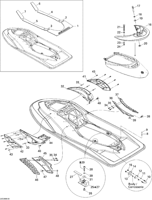 Fits Sea-Doo LH Moulding, OEM Part # 291002462