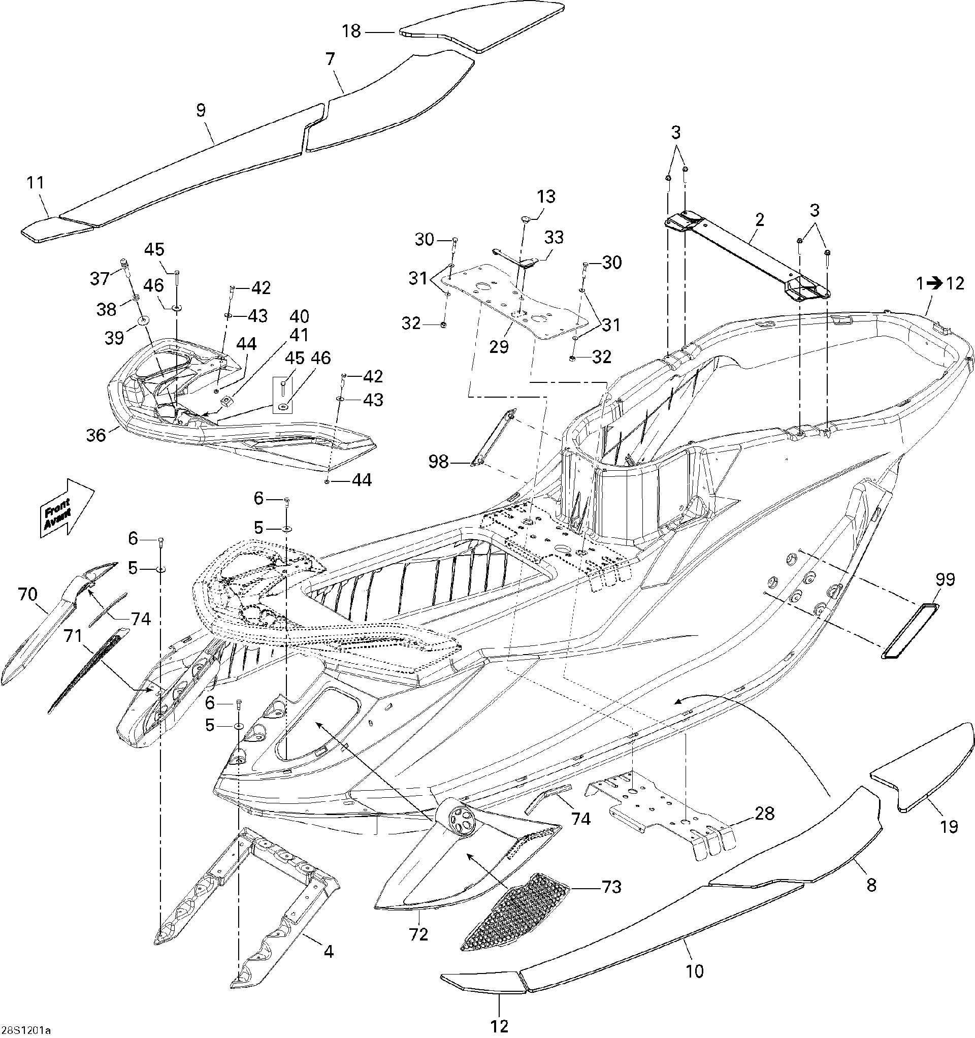 Fits 2009-2012 Sea-Doo GTX LTD iS 260 / GTX iS 215 ANTI SLIP MAT CTRL R, OEM Part # 291002610 - schematic diagram