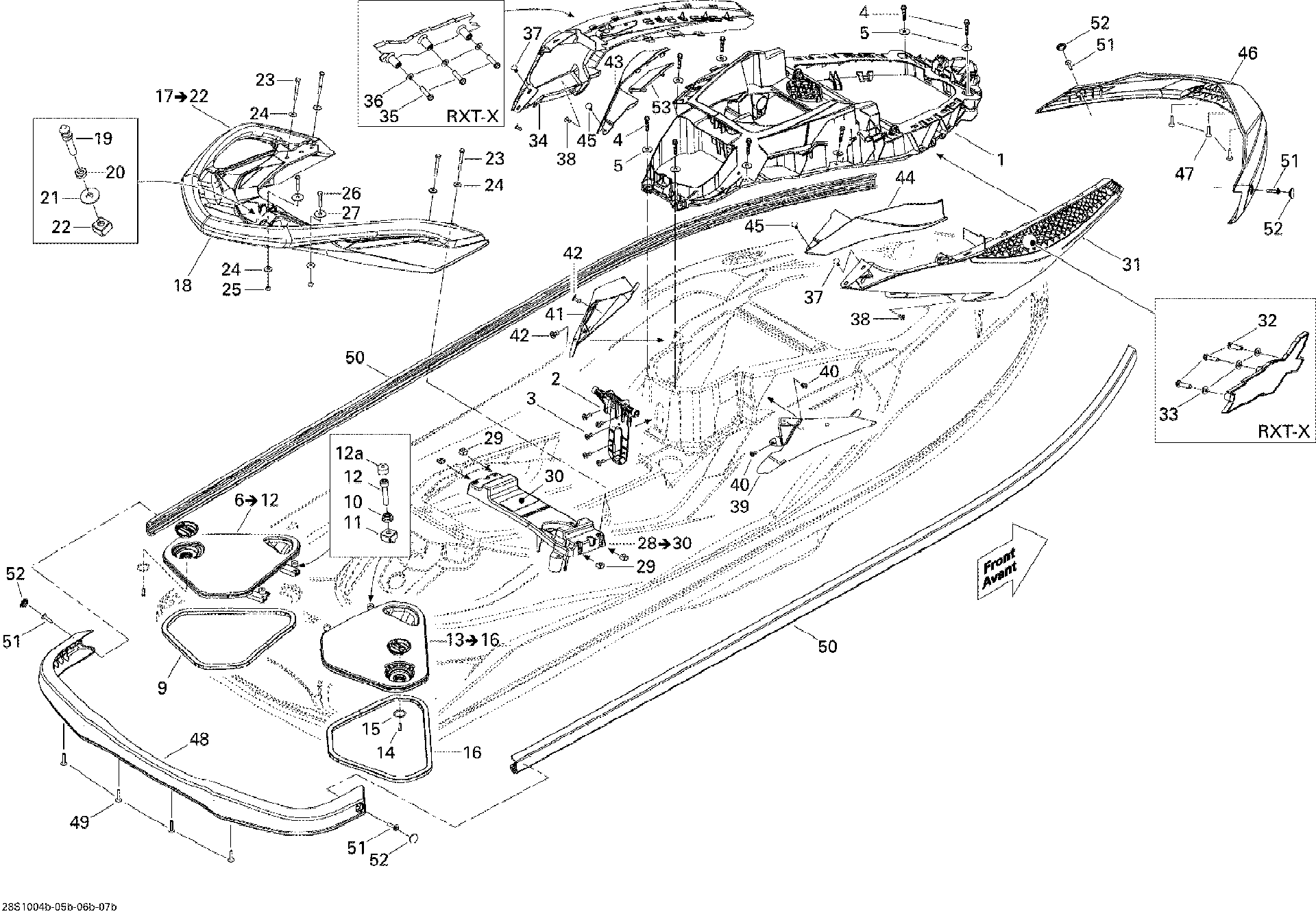 Fits 2010 Sea-Doo RXT 215 LH Front Cover ASM, OEM Part # 291002944 - schematic diagram