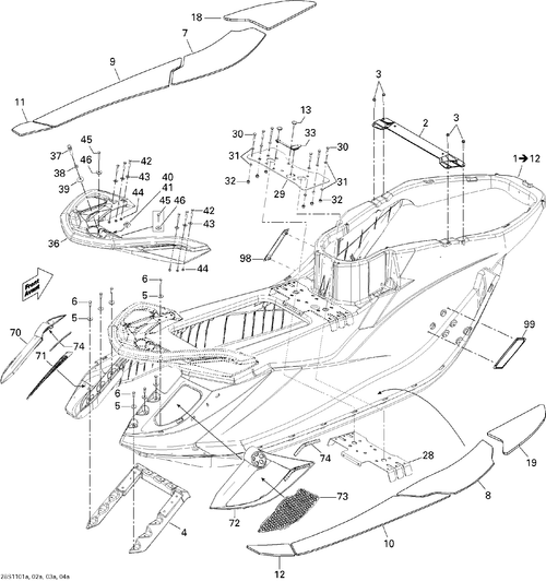 Fits 2009-2011 Sea-Doo GTX iS 215 / GTX LTD iS 260 CAP, OEM Part # 291002950 - schematic diagram