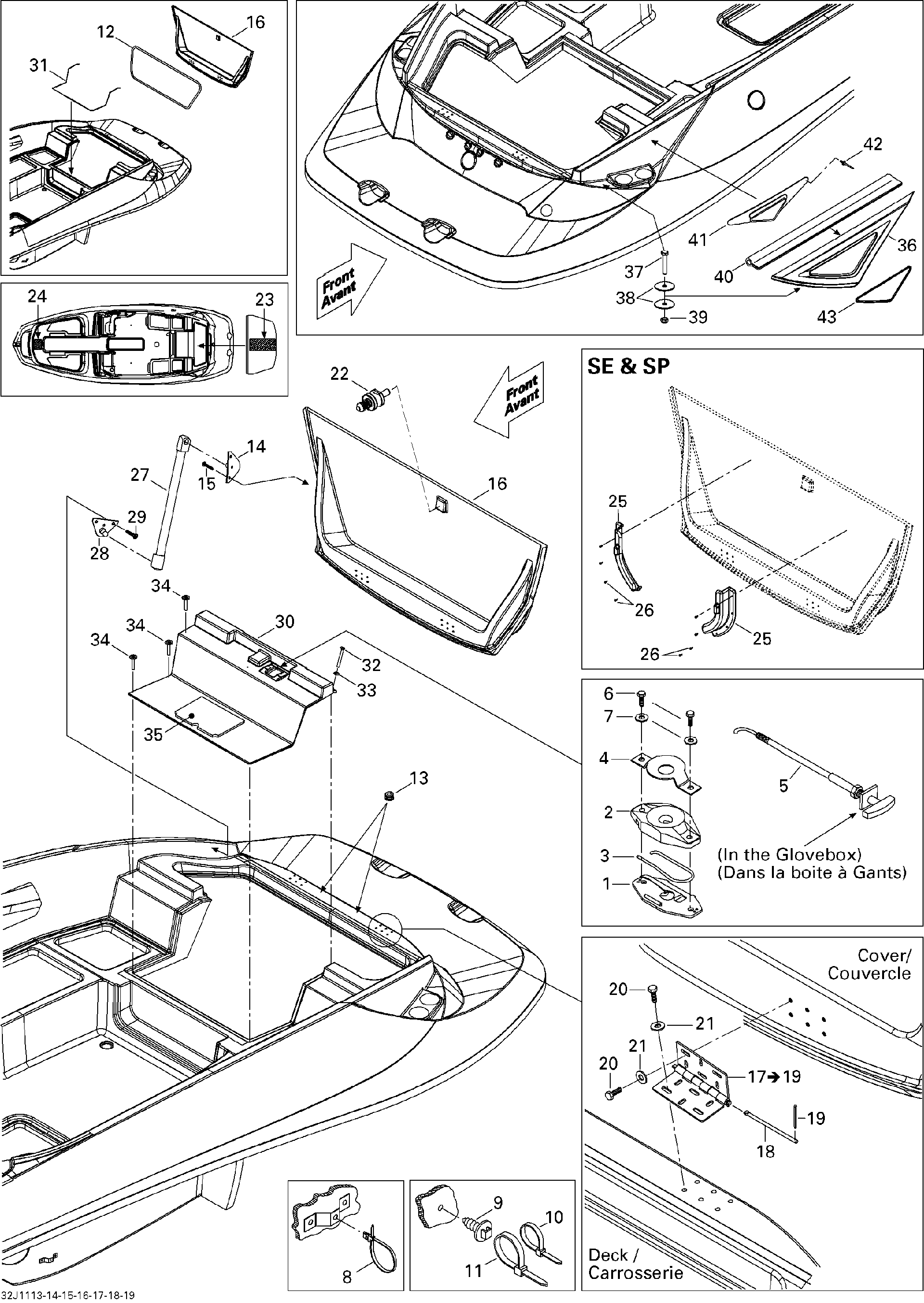 Fits Sea-Doo VENT Cover Starboard, OEM Part # 291003312