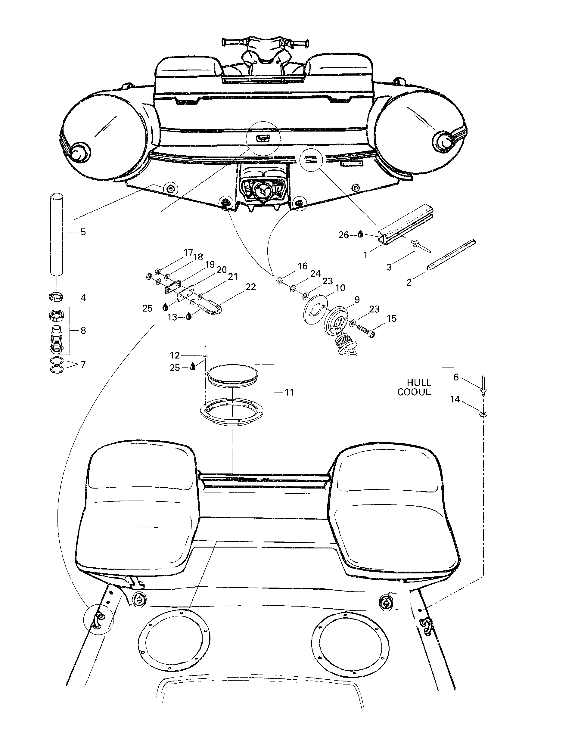 Fits Sea-Doo U-clamp, OEM Part # 292000011
