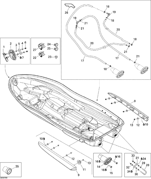 Fits Sea-Doo RH Sponson, OEM Part # 292000411