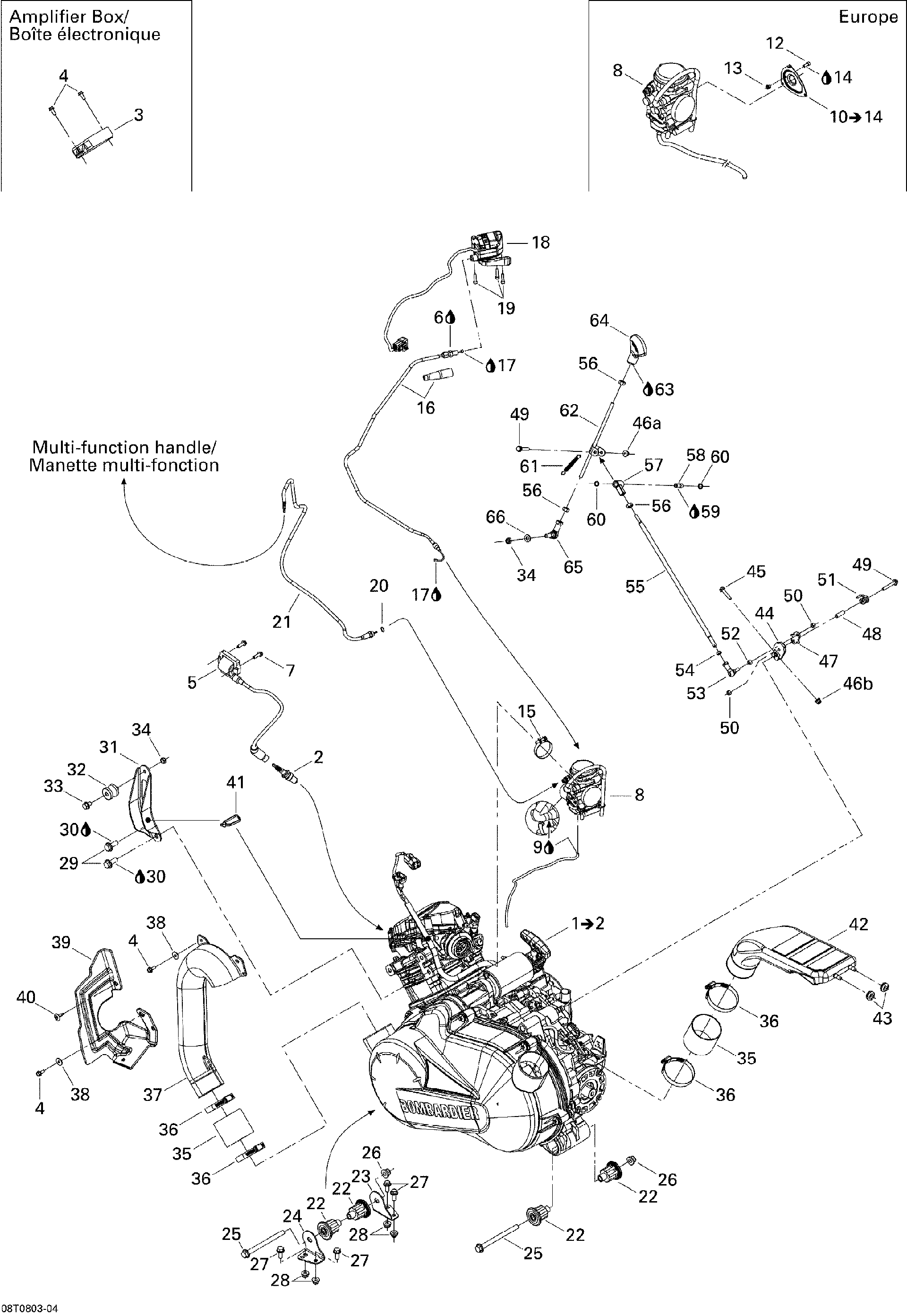 Fits 2007-2008 Can-Am Outlander 400 STD / Outlander 400 XT GEMI Clamp, OEM Part # 293650164 - schematic diagram