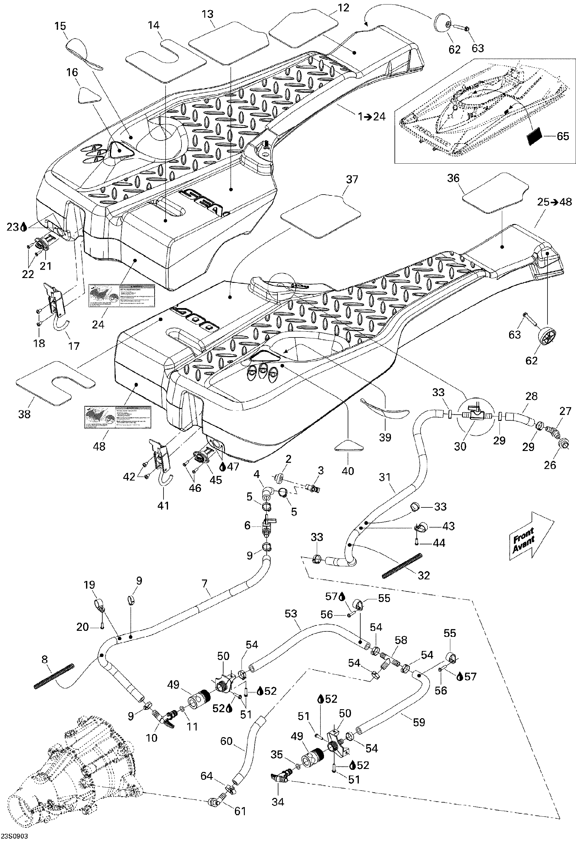 Fits 2008-2009 Sea-Doo Wake PRO 215 / WAKE 155 Cable CLIP, OEM Part # 293650188 - schematic diagram