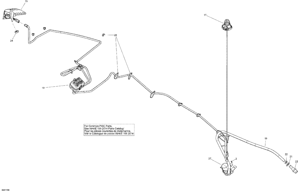 Fits 2007-2018 Sea-Doo SAR 155 / GTX 155 Cable Grommet, OEM Part # 293720079 - schematic diagram