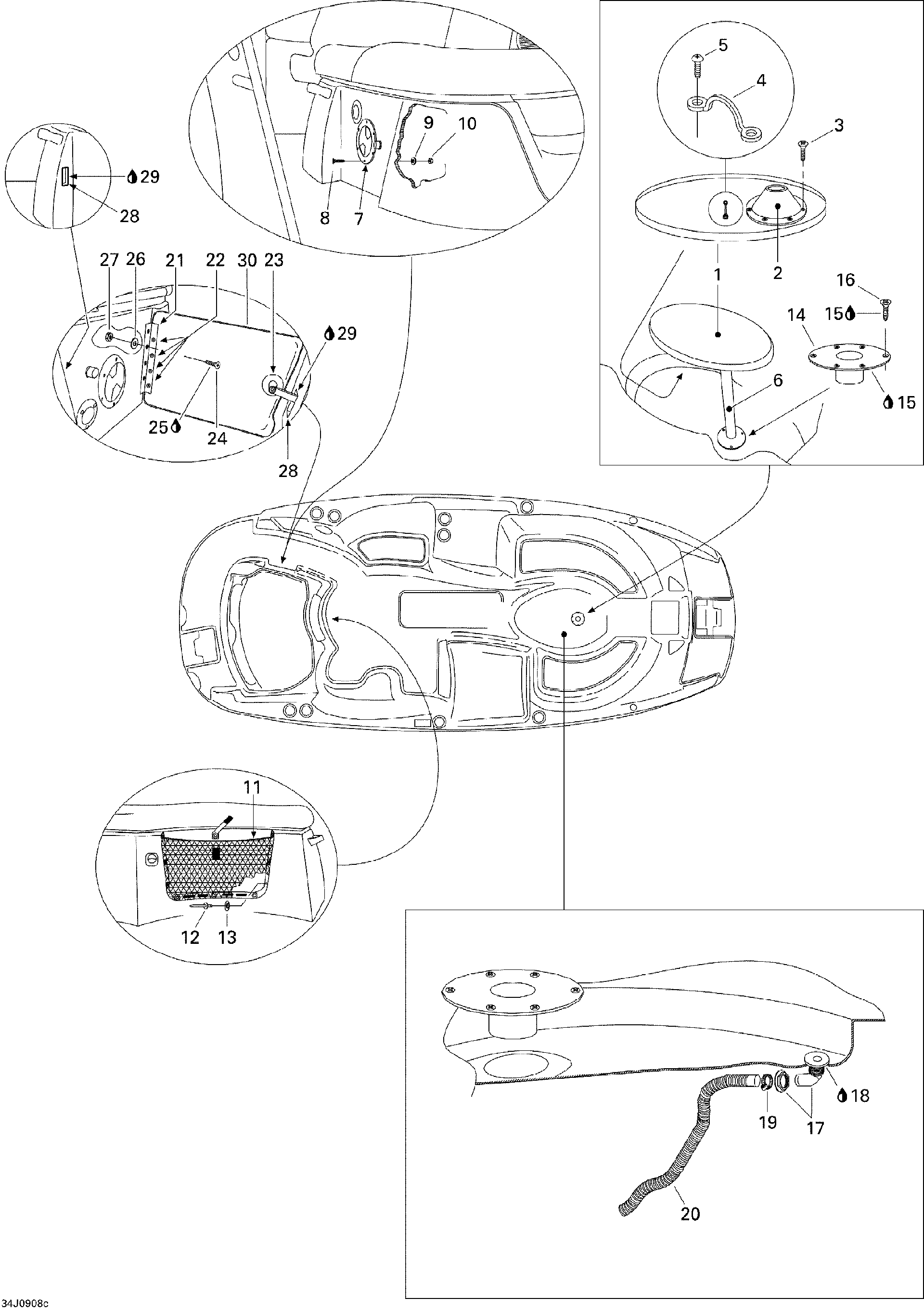 Fits BRP Grommet, OEM Part # 293720099