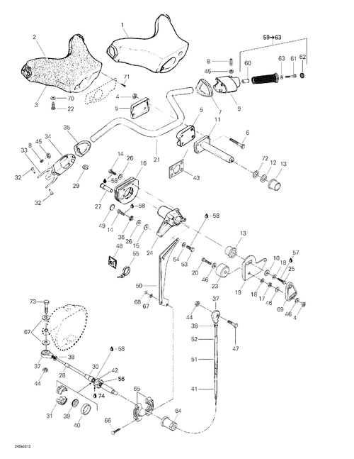 Fits 2002 Sea-Doo Explorer Handle GRIP Kit, Black, OEM Part # 295500691 - schematic diagram