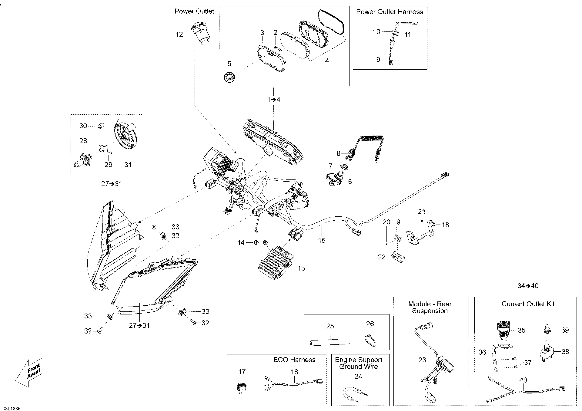 Fits 2016-2018 Ski-Doo 4- EXPEDITION LE/SE 900 ACE / 7- EXPEDITION LE/SE 4-TEC ALUM Coated Fiberglass TUB, OEM Part # 39066 - schematic diagram