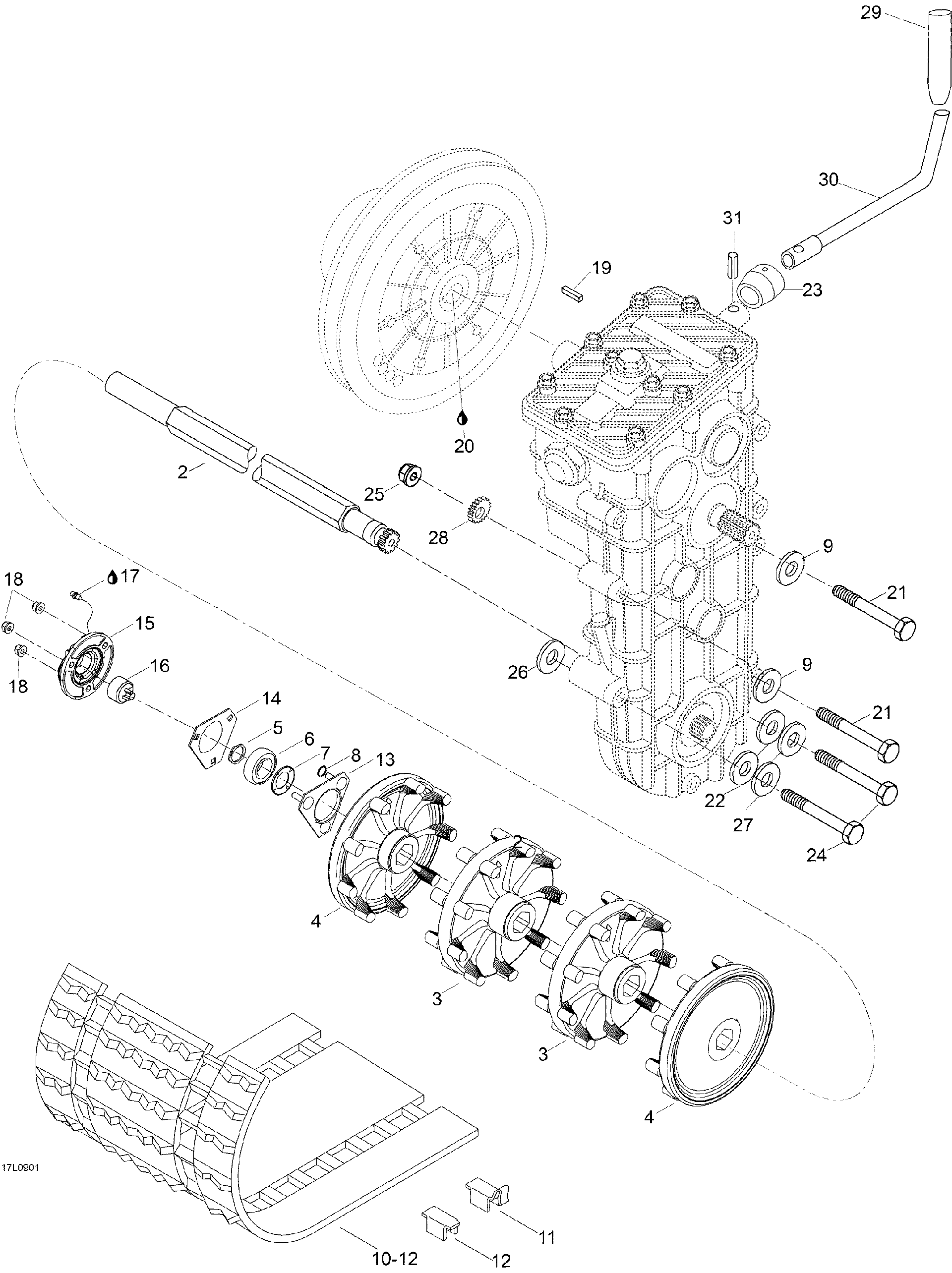 Fits 2009 Ski-Doo Skandic SUV 600 Europe Spring 10 Pk/pin 5 X 24, OEM Part # 41008 - schematic diagram