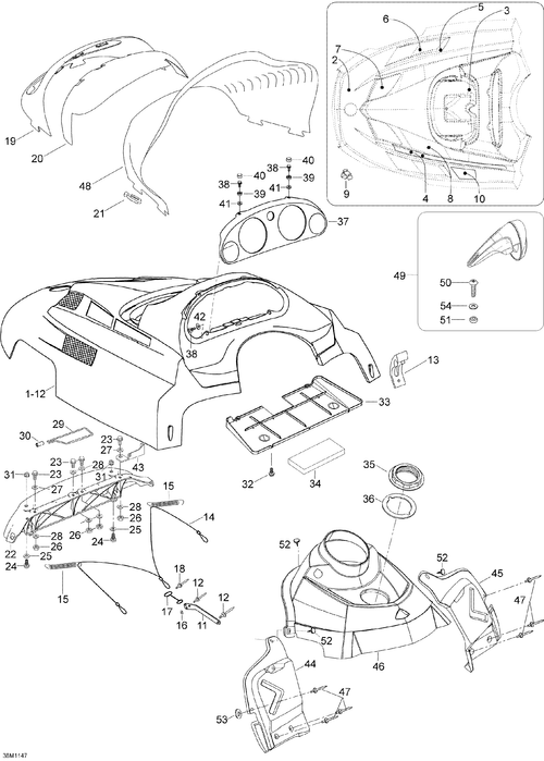 Fits 2007-2015 Ski-Doo | Sea-Doo | Can-Am Skandic SWT V800 YetiII / Skandic SWT V800 SNAP Cap, Black, OEM Part # 414436900 - schematic diagram