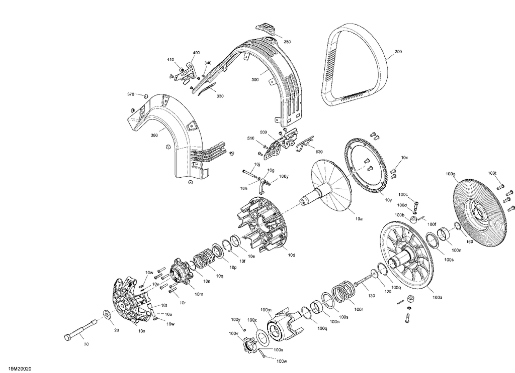 Fits 2013-2020 Ski-Doo 001 - EXPEDITION SPORT 550F - North America BELT Guard Bracket, OEM Part # 417300448 - schematic diagram