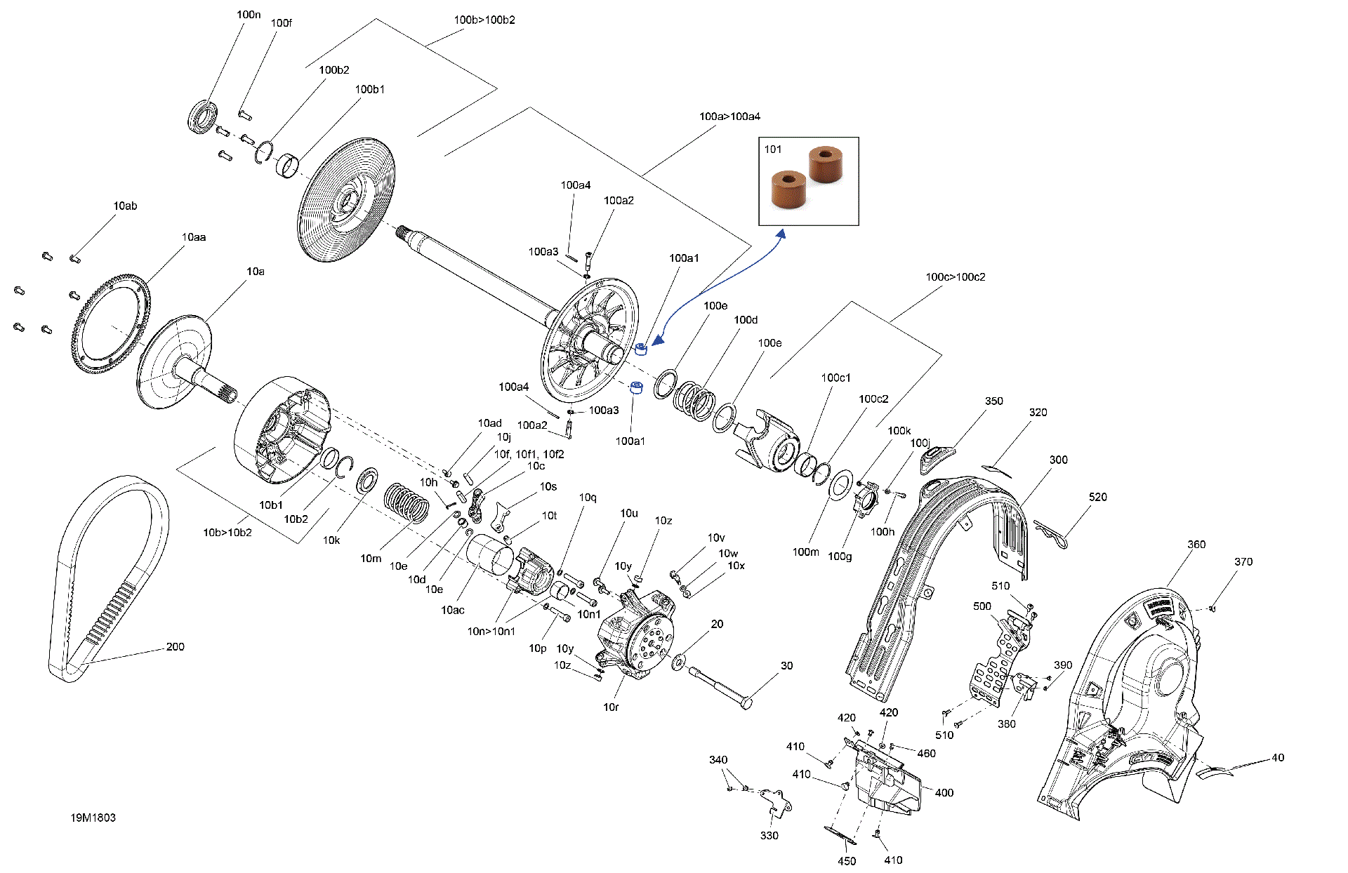 Fits 2016-2018 Ski-Doo 2- RENEGADE 600HO E-TEC / 3- GRAND TOURING 900 ACE CVT AIR DUCT, OEM Part # 417300466 - schematic diagram