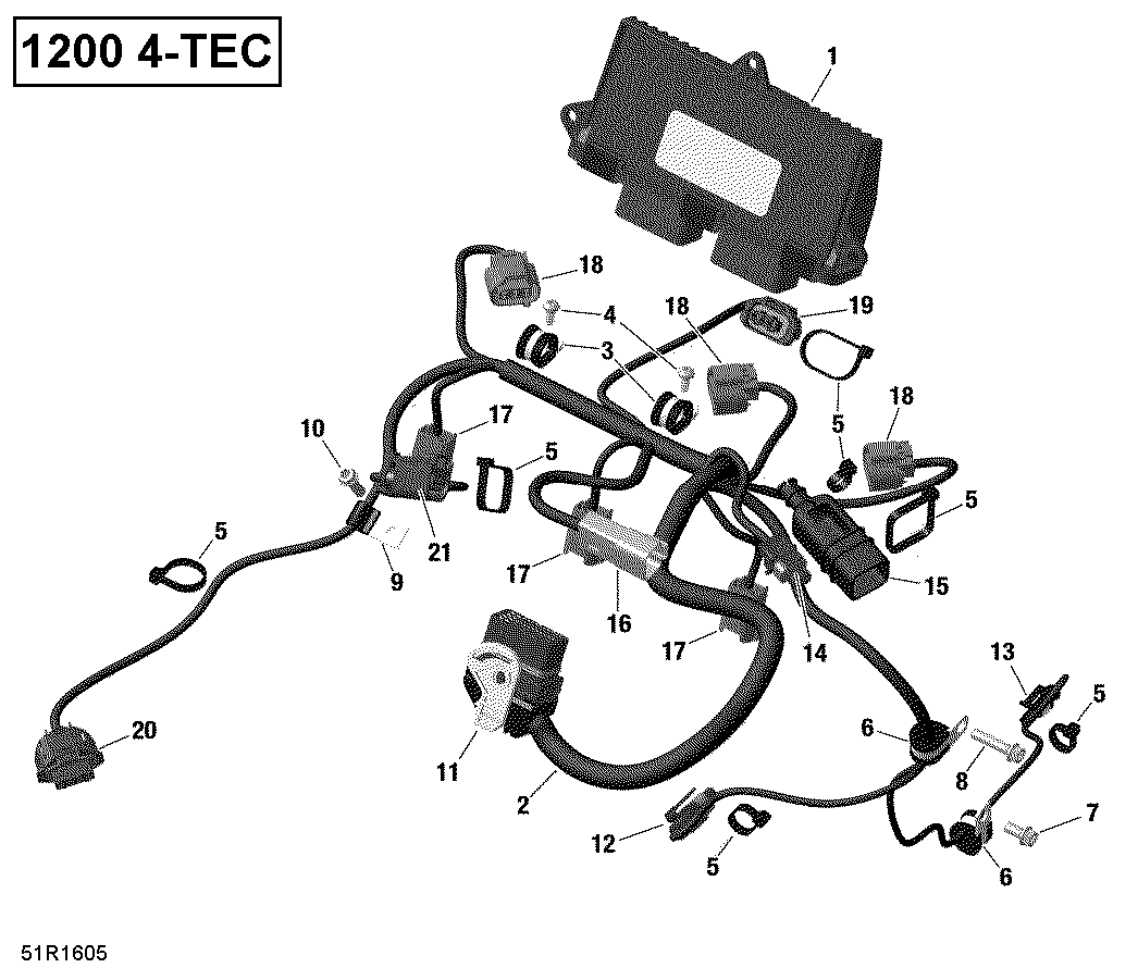 Fits 2010-2019 Ski-Doo 007 - EXPEDITION LE-SE 4-TEC / 4- GRAND TOURING 4-TEC Protector, OEM Part # 420201070 - schematic diagram