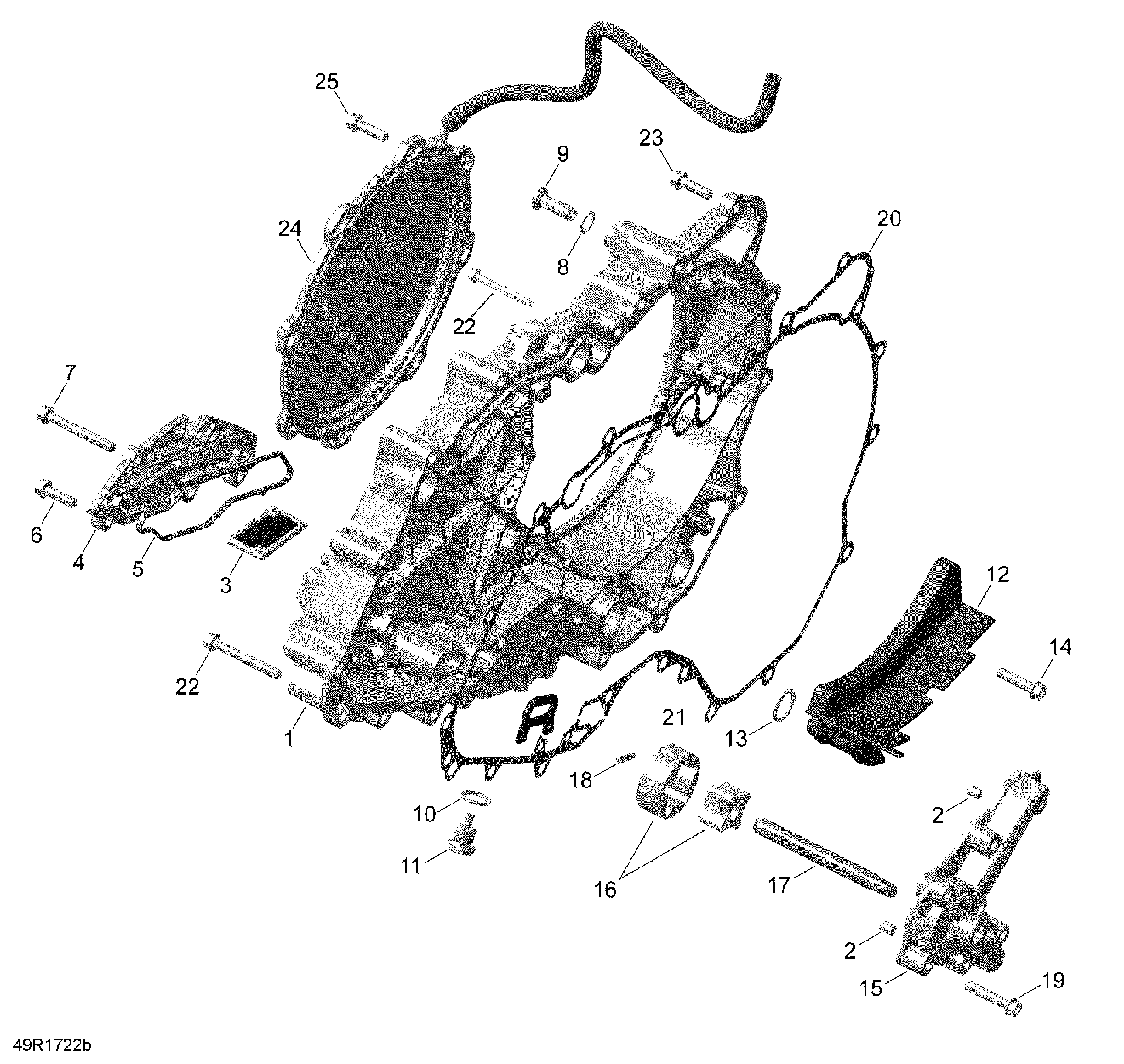Fits 2014-2018 Can-Am RT STD SM6 & SE6 / Spyder RT SM6 Diaphragm Cover ASM, OEM Part # 420212235 - schematic diagram