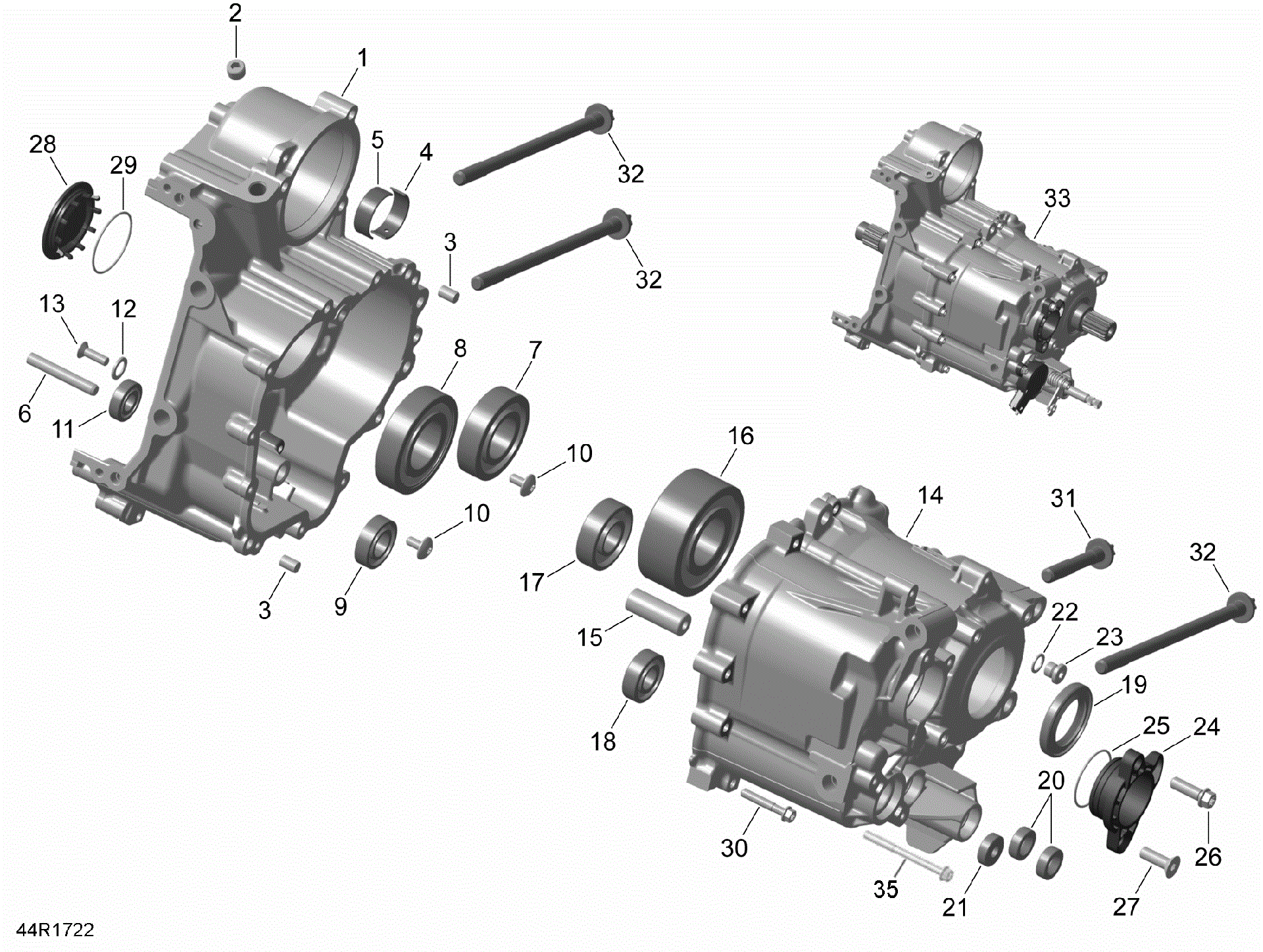 Fits 2016-2017 Can-Am RT GEAR Housing Asm, PTO SIDE, OEM Part # 420212680 - schematic diagram