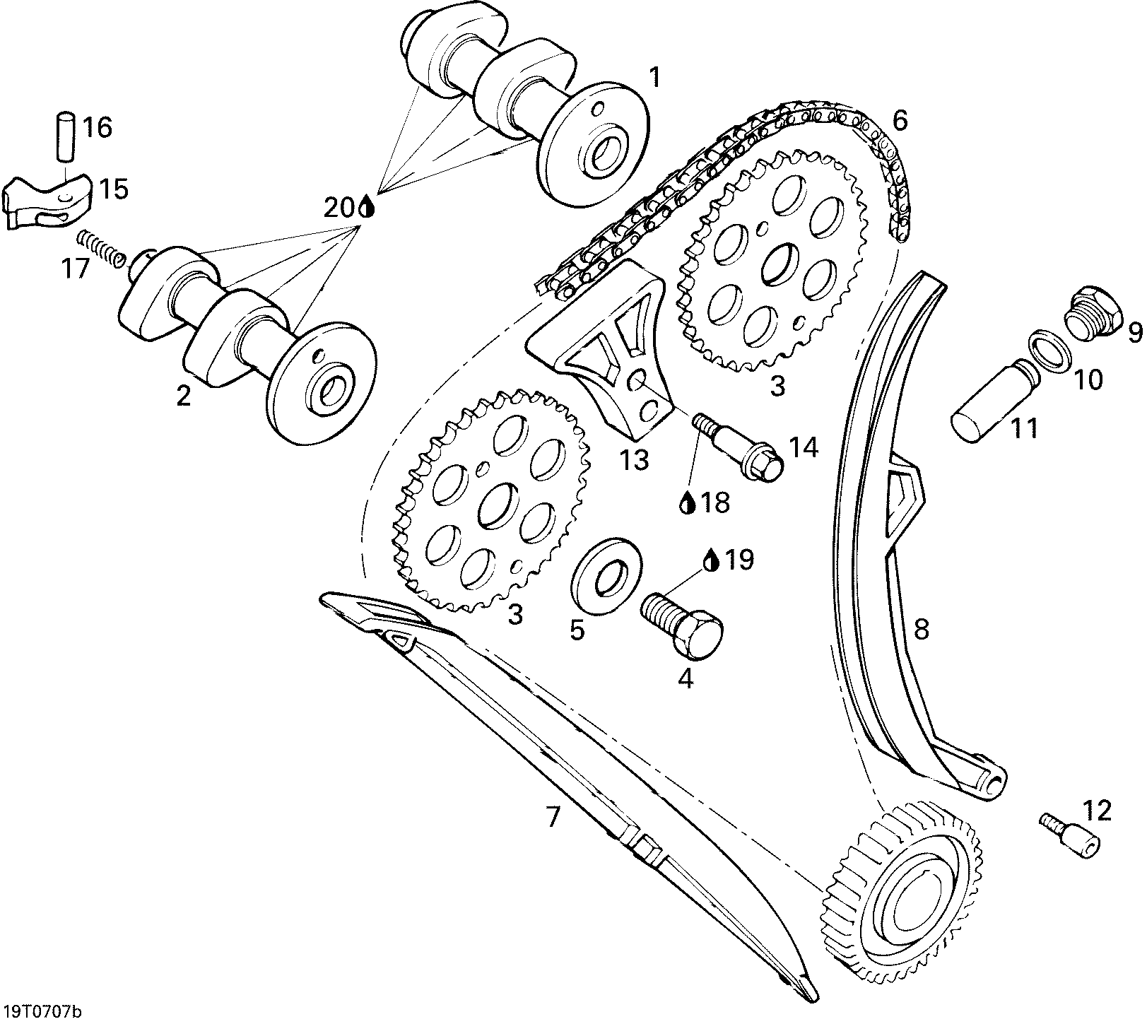 Fits BRP Camshaft Exhaust, OEM Part # 420220200