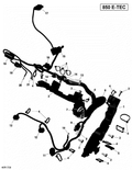 Fits 2017 Ski-Doo MXZ - 2-STROKE - 850 E-TEC / RENEGADE - 2-STROKE - 850 E-TEC Harness Support, OEM Part # 420260152 - schematic diagram