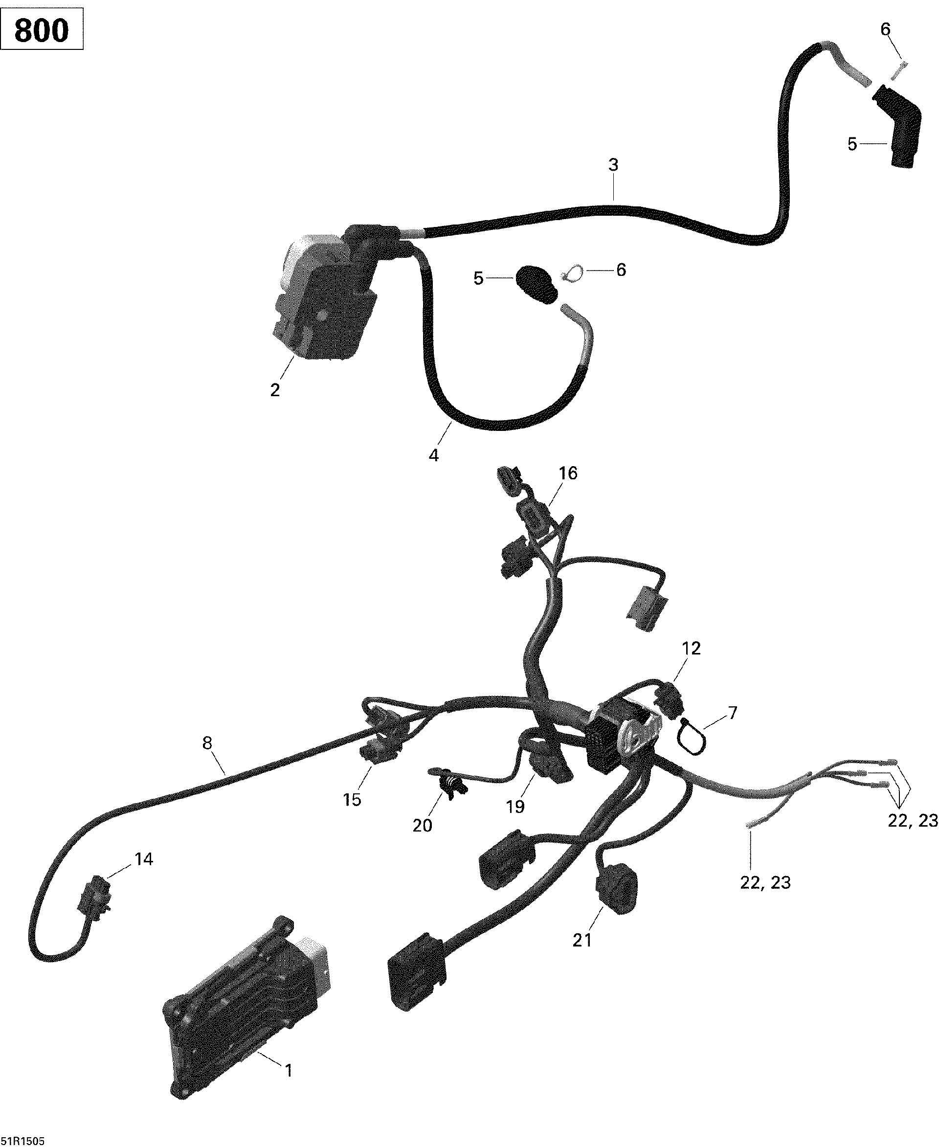 Fits 2015 Can-Am Outlander MAX 800R EFI / Renegade 800R EFI Ecm, Engine Control Module, OEM Part # 420264972 - schematic diagram