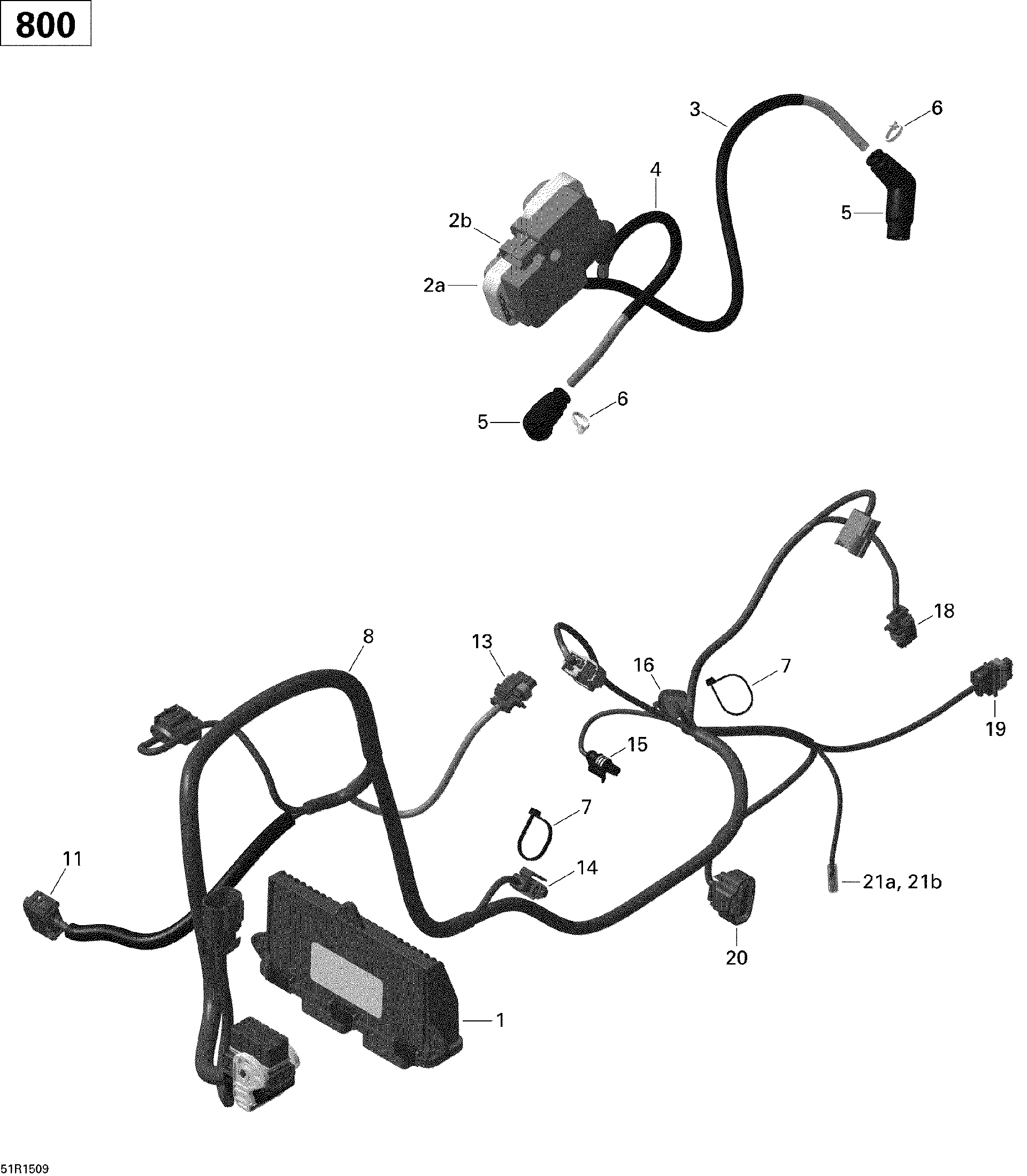 Fits 2015 Can-Am Commander 800_STD_DPS_XT ECM Connector, OEM Part # 420266997 - schematic diagram