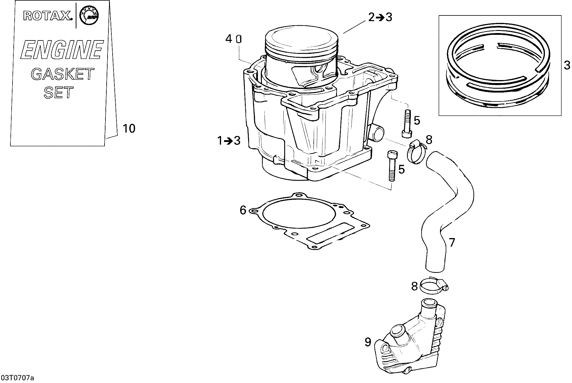 Fits BRP SET Gasket, OEM Part # 420294768