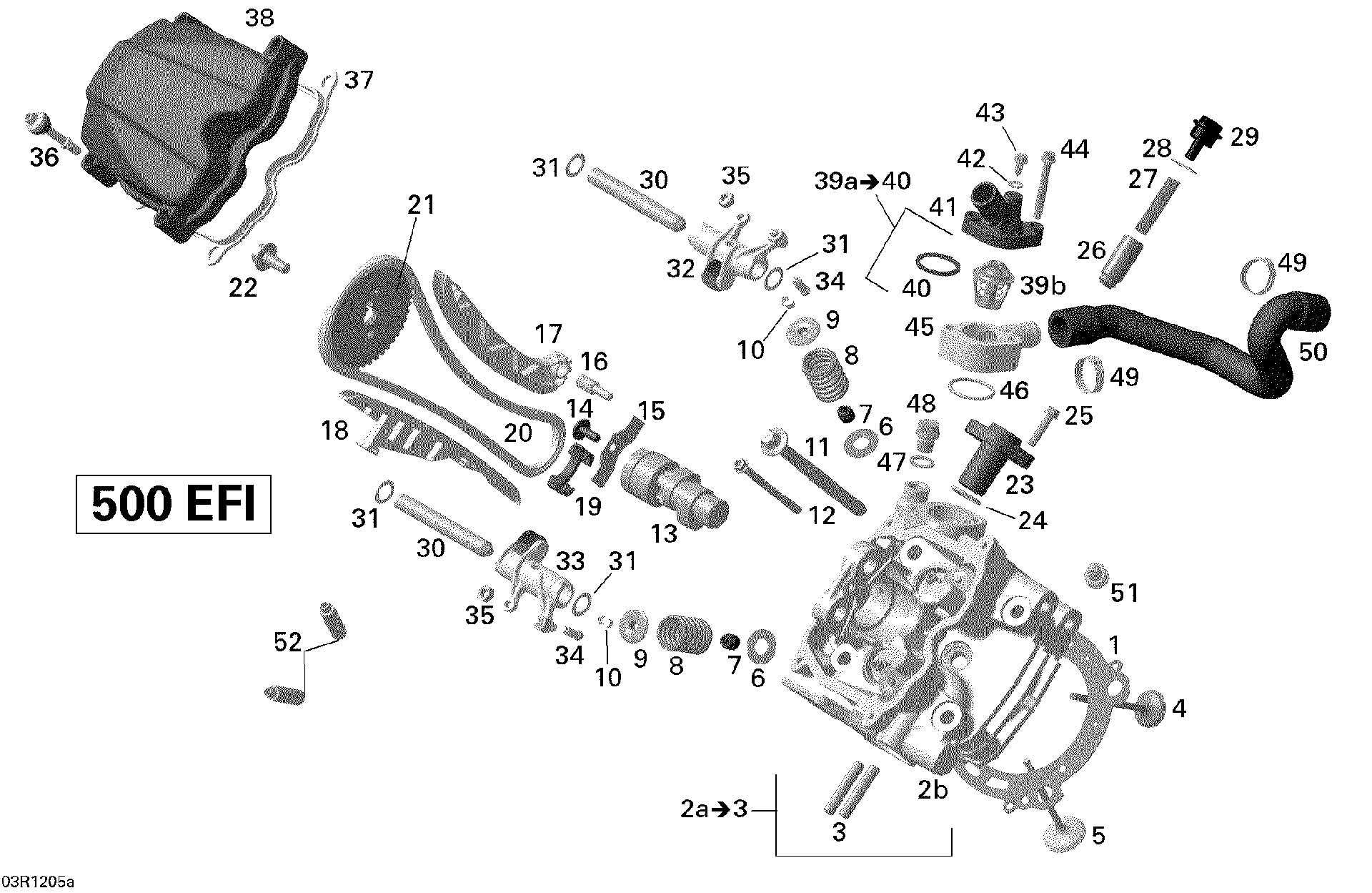 Fits 2007-2012 Can-Am Outlander 500EFI STD & XT / Outlander MAX 500EFI STD & XT Camshaft, OEM Part # 420620747 - schematic diagram