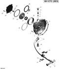 Fits 2013-2016 Can-Am Spyder RS SE5 / Spyder RSS SE5 HOSE Bracket, OEM Part # 420651541 - schematic diagram