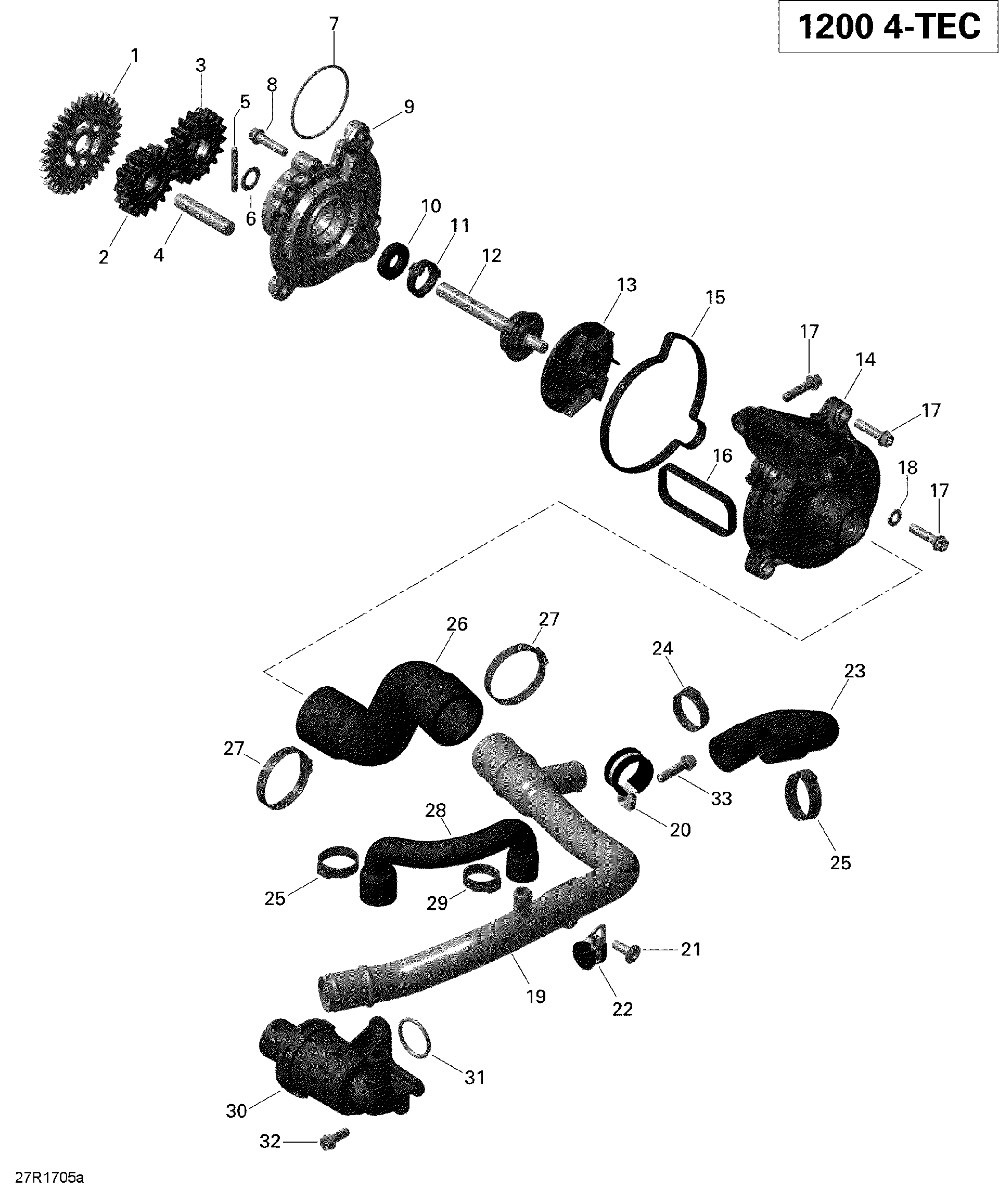 Fits 2010-2019 Ski-Doo 007 - EXPEDITION LE-SE 4-TEC / 4- GRAND TOURING 4-TEC TUBE Clamp, OEM Part # 420651590 - schematic diagram