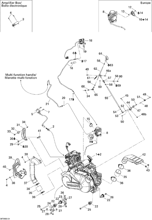 Fits 2007-2008 Can-Am Outlander 400 STD / Outlander 400 XT Amplifier BOX, OEM Part # 420664285 - schematic diagram