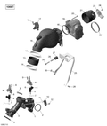 Fits 2015-2017 Can-Am 1-Maverick / 2-Maverick MAX AIR Inlet Manifold, OEM Part # 420667760 - schematic diagram