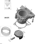 Fits 2008-2015 Can-Am DS 450EFI STD / DS 450EFI Xxc Piston Assy, 96.96 MM, OEM Part # 420685133 - schematic diagram