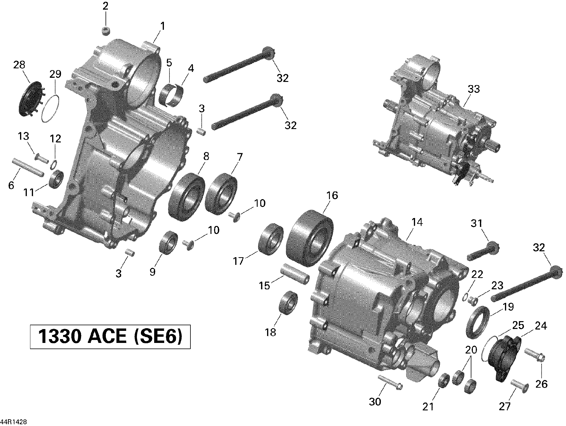 Fits 2014 Can-Am Spyder RT Limited SE6 / Spyder RT SE6 Gearbox, OEM Part # 420685784 - schematic diagram