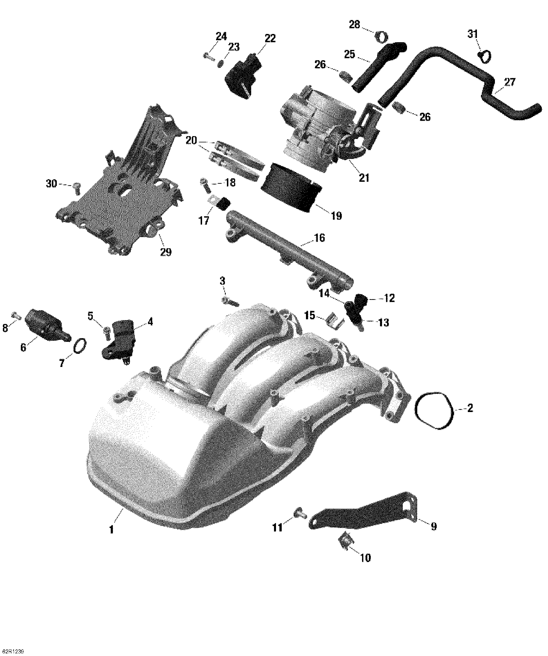 Fits 2009, 2010, 2012 Ski-Doo Expedition LE XU / Expedition SE XU Molded HOSE, OEM Part # 420822660 - schematic diagram