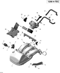 Fits 2012-2015 Ski-Doo GSX LE XR137 / MXZ TNT XR120 Molded HOSE, OEM Part # 420822661 - schematic diagram