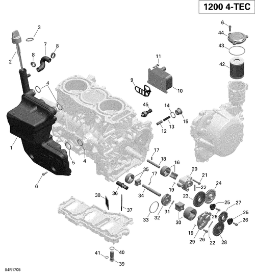 Fits 2009-2019 Ski-Doo 007 - EXPEDITION LE-SE 4-TEC / 4- GRAND TOURING 4-TEC OIL PUMP Shaft, OEM Part # 420837911 - schematic diagram