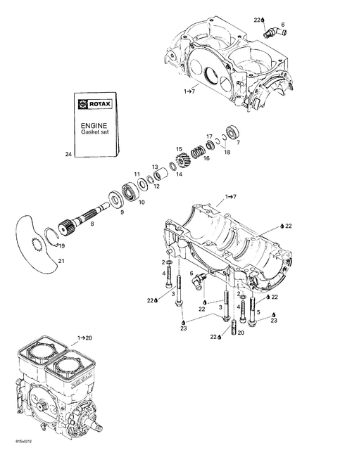 Fits 1998-2002 Sea-Doo Explorer / Sportster LT Spacer Bushing, OEM Part # 420847282 - schematic diagram