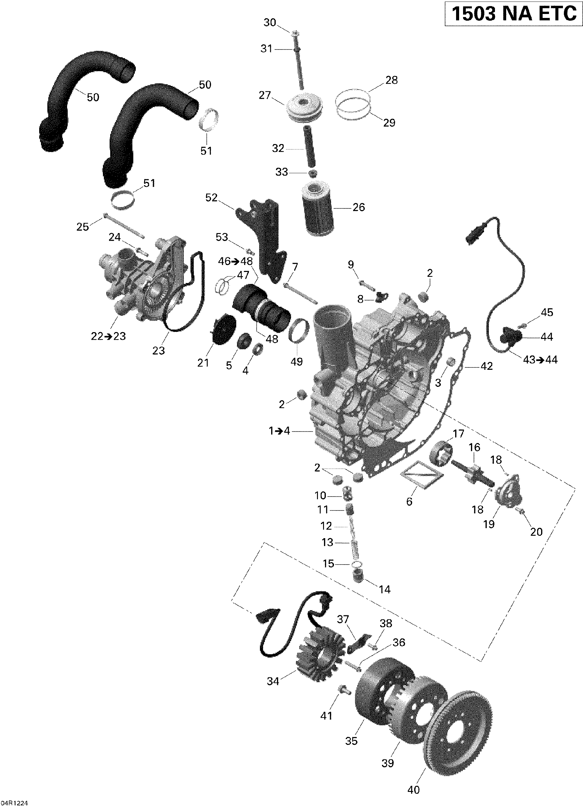 Fits 2012 Sea-Doo 150 Speedster 155 Bracket ASM, OEM Part # 420851545 - schematic diagram