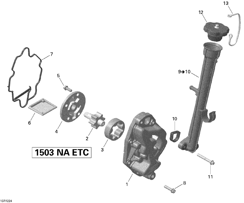 Fits 2011-2012 Sea-Doo 150 Speedster 155 / 150 Speedster 260 OIL Filler TUBE ASM, OEM Part # 420856511 - schematic diagram