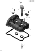 Fits 2011-2014 Ski-Doo EXPEDITION SPORT 600ACE XP / GRAND TOURING SPORT 600ACE XP Valve Cover, OEM Part # 420911040 - schematic diagram