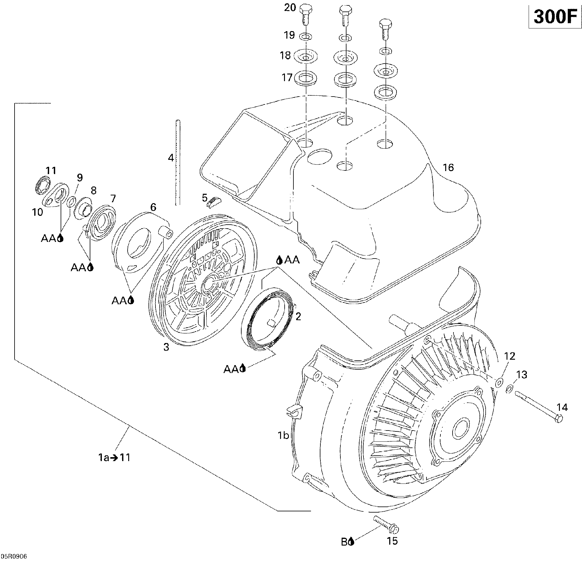 Fits 2008-2009 Ski-Doo Skandic Tundra / Freestyle SESSION 300F Rubber Washer, OEM Part # 420960860 - schematic diagram