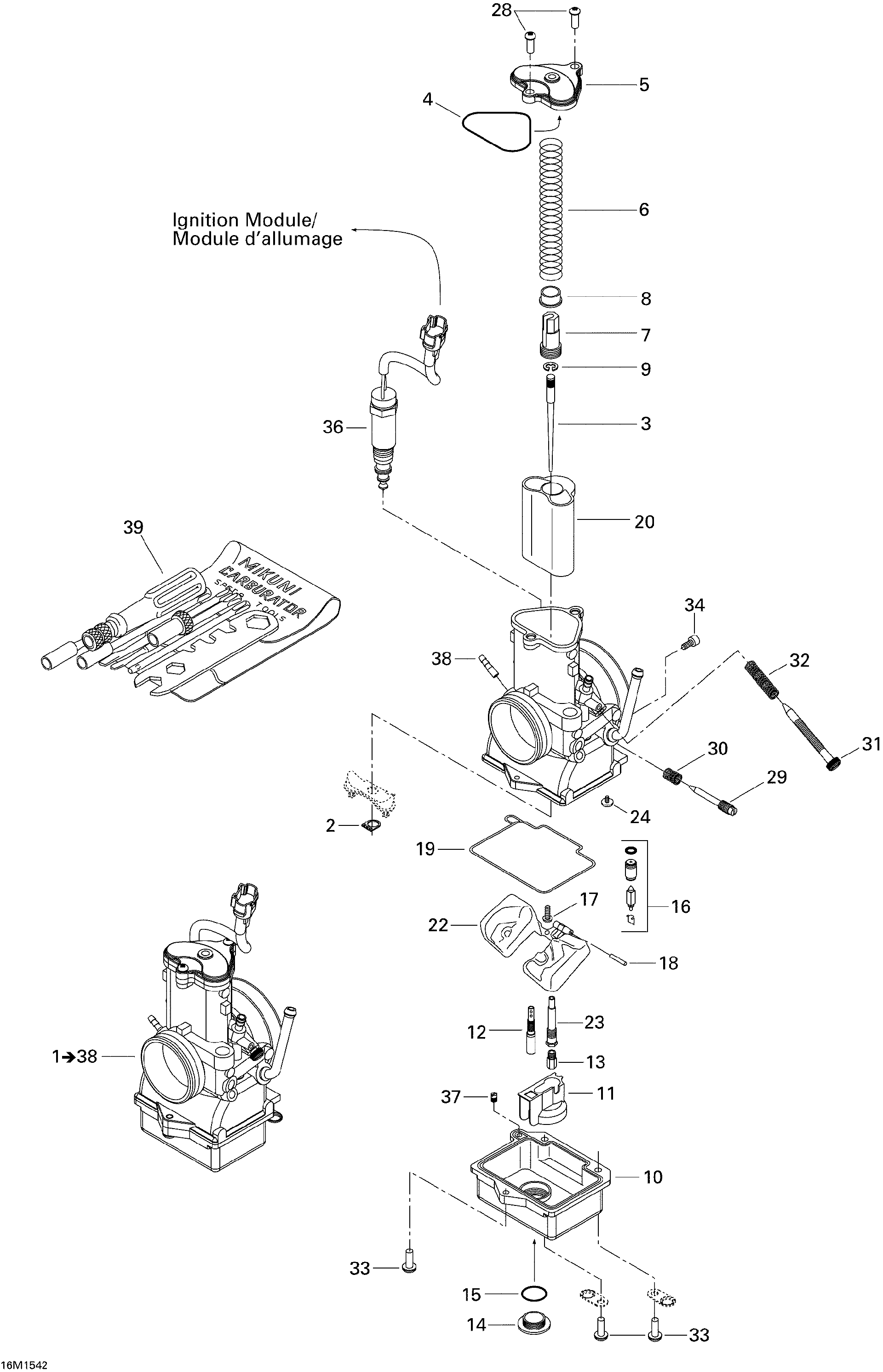 Fits 2012-2015 Ski-Doo MXZ X-RS 600HOE XS RS / MXZ X 600RS XS RS JET Needle, OEM Part # 486400012 - schematic diagram