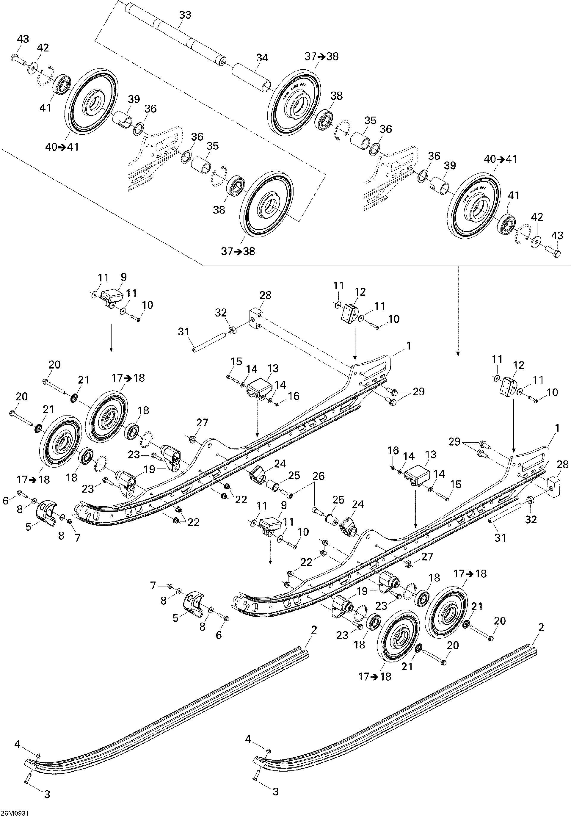 Fits Ski-Doo Tensioner Spacer, OEM Part # 503168500