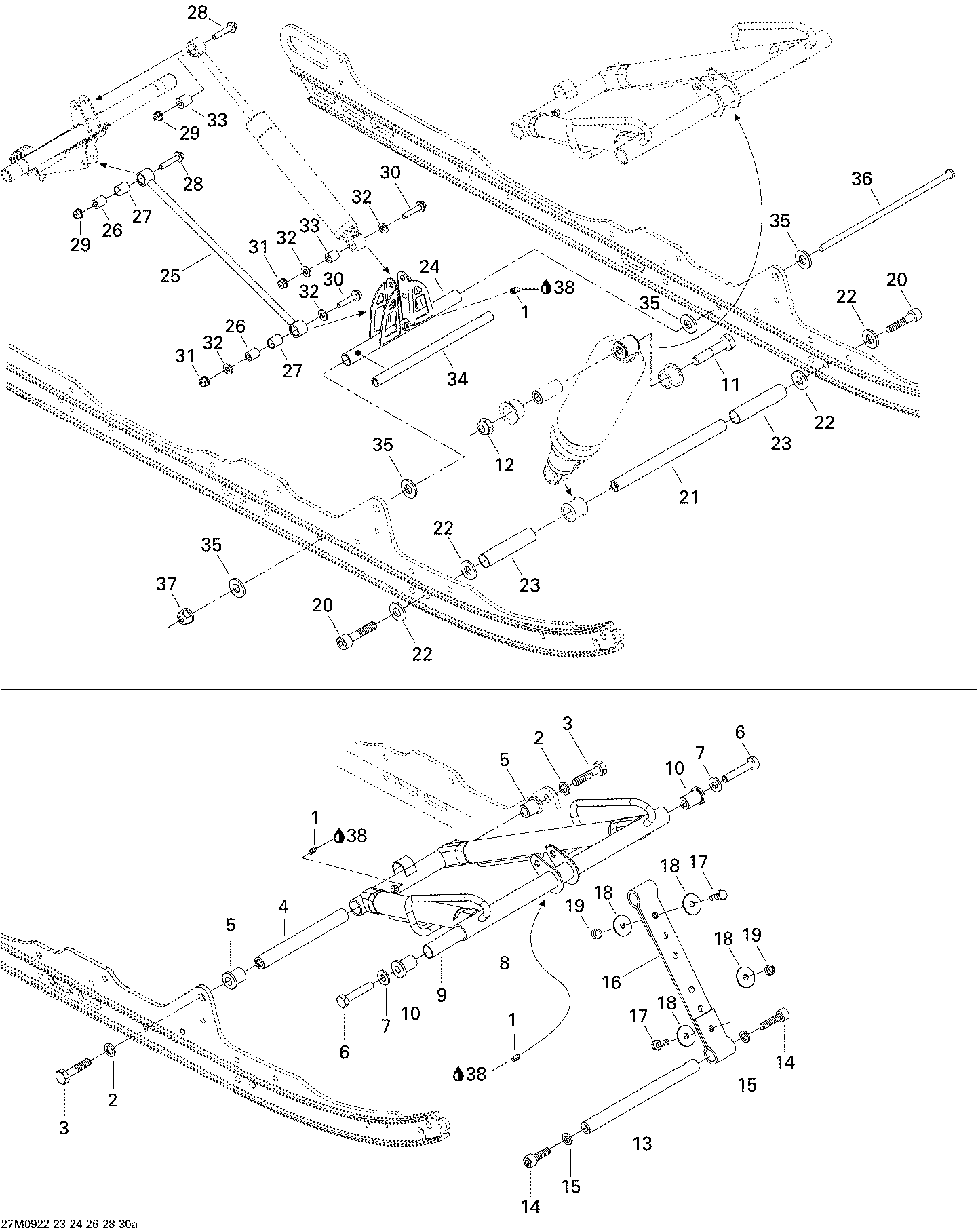 Fits Ski-Doo Shaft, OEM Part # 503189313