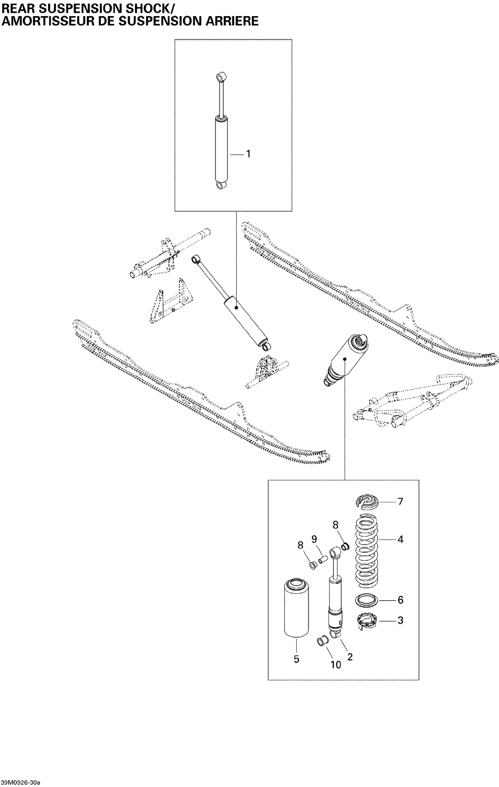 Fits Ski-Doo Center Shock, OEM Part # 503190664