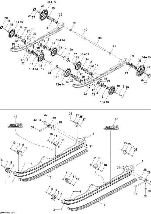 Fits Ski-Doo Wheel 180 WITH Pattern ASM, OEM Part # 503191103