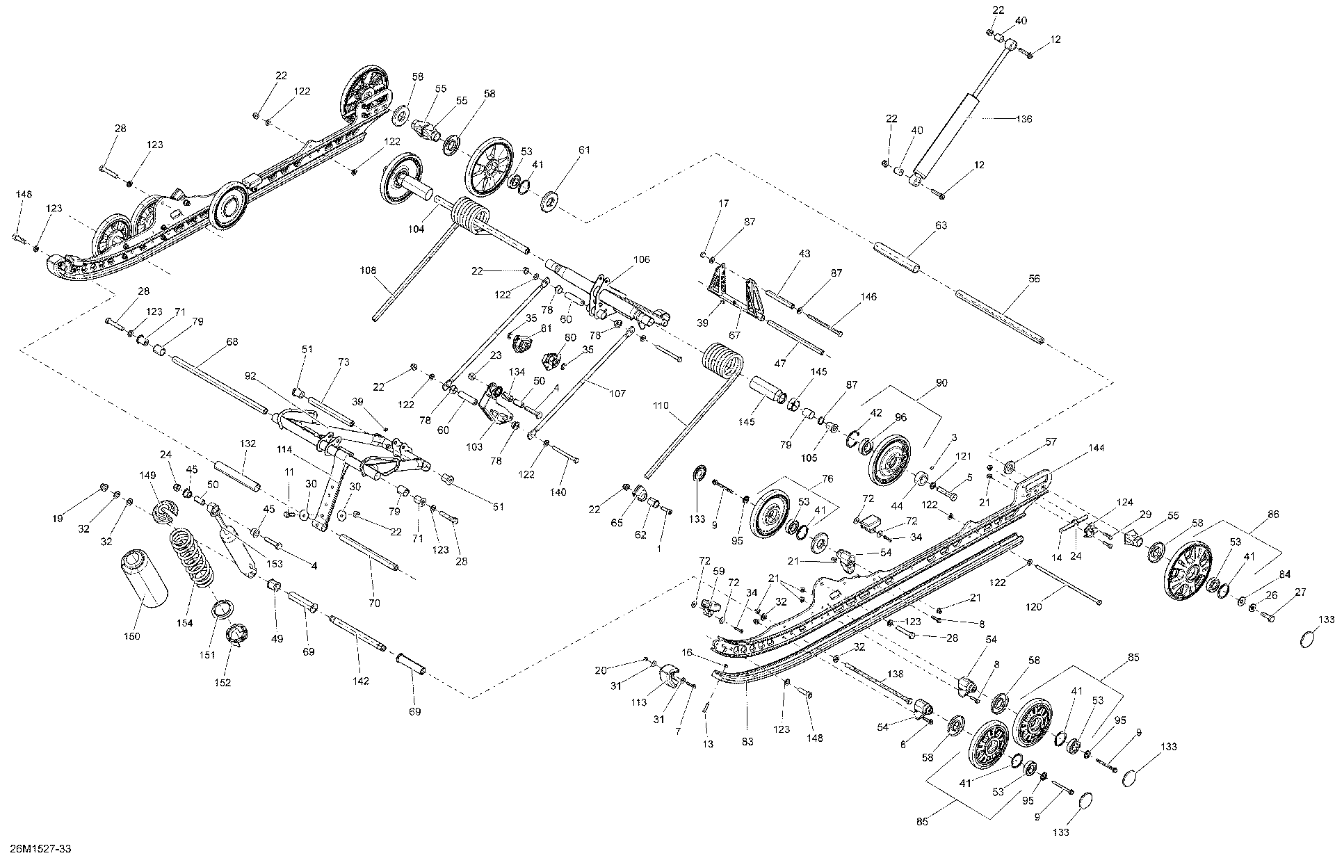 Fits 2010-2015 Ski-Doo Grand Touring Sport 550F XP137 Upper Shaft, OEM Part # 503192222 - schematic diagram